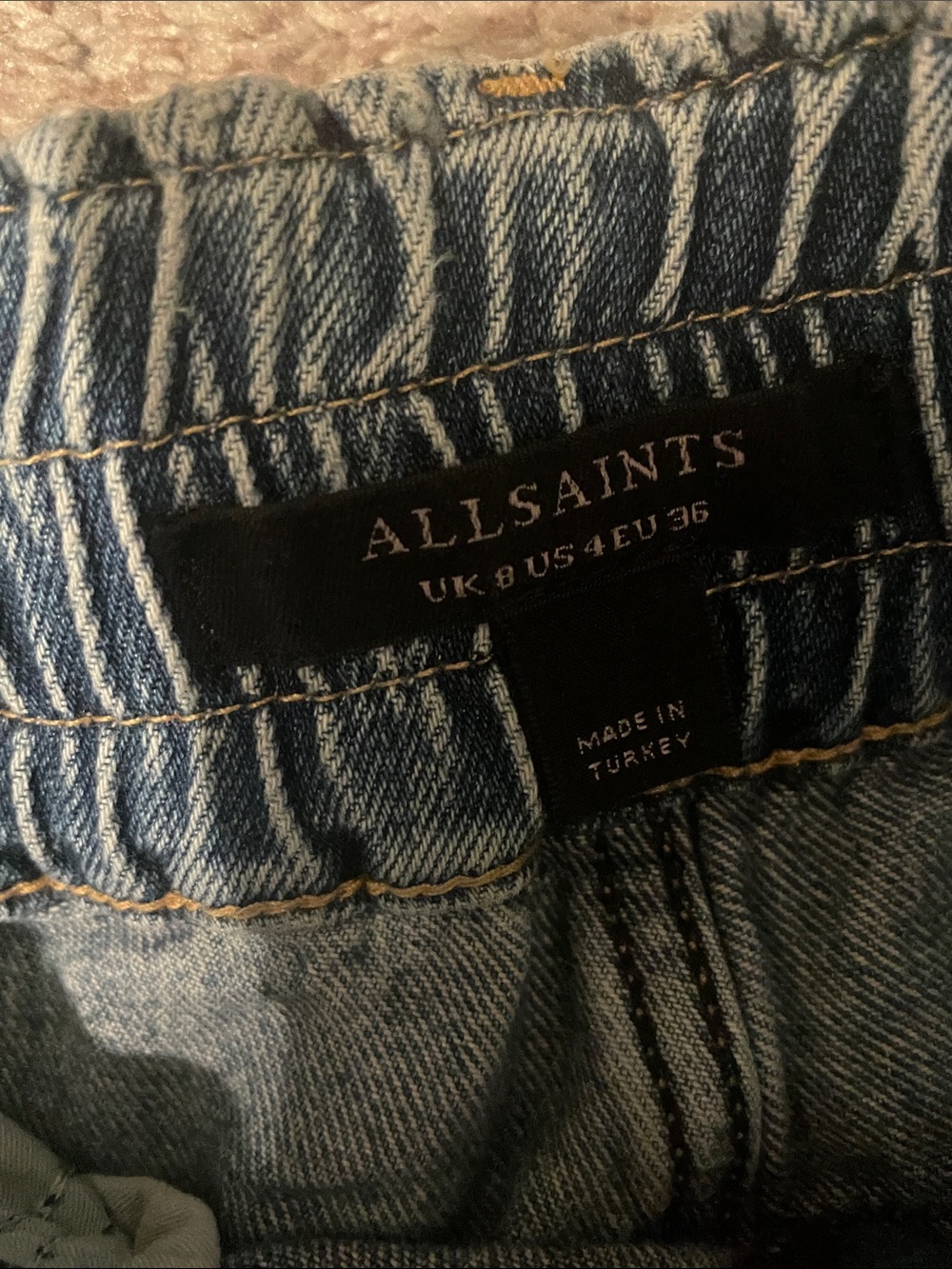 AllSaints Light Blue Wide-Leg High-Rise elastic waist Jeans size 4 - Picture 5 of 7